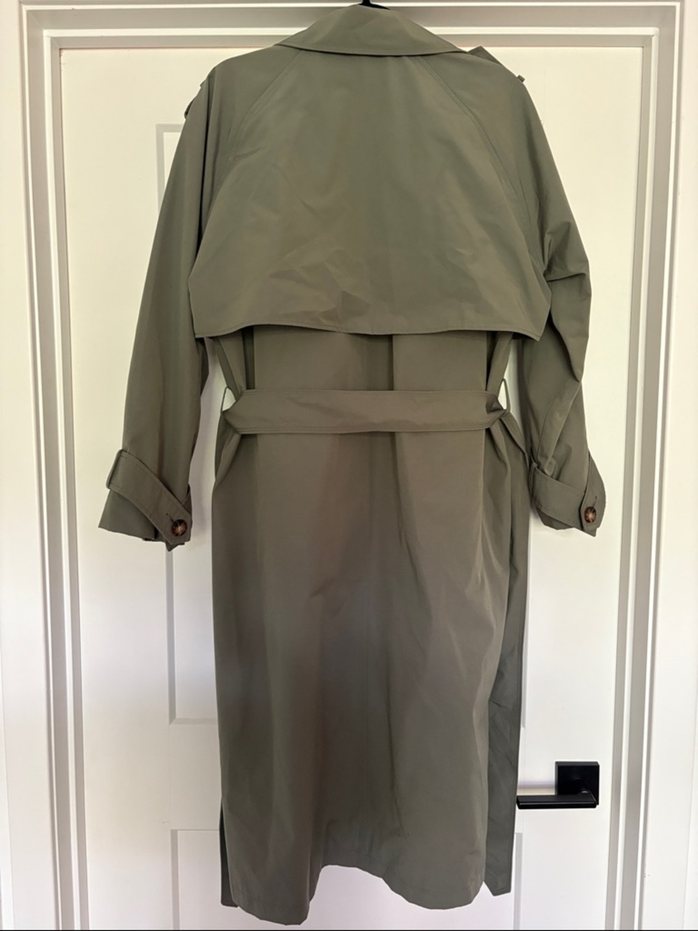 Abercrombie & Fitch Olive-Green Double-Breasted Trench Coat with Belt - Picture 8 of 8